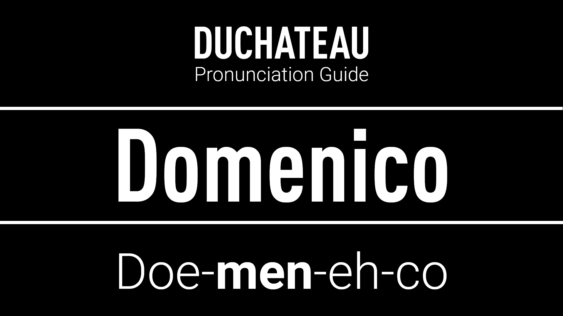 Domenico Pronunciation