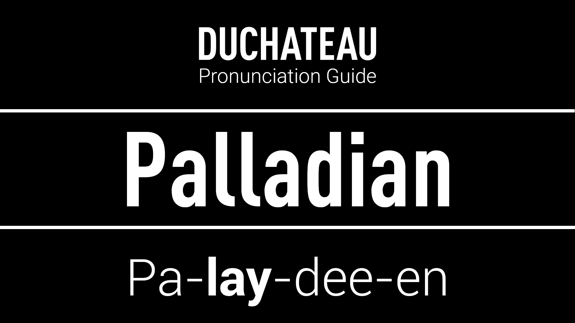 Palladian Pronunciation