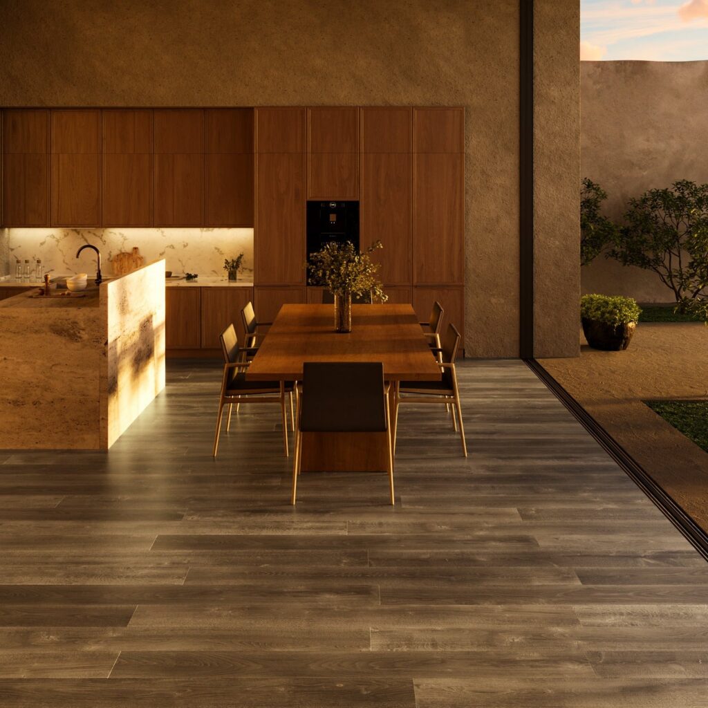 Hardwood Flooring Atelier Collection Golden Hour Kitchen Render