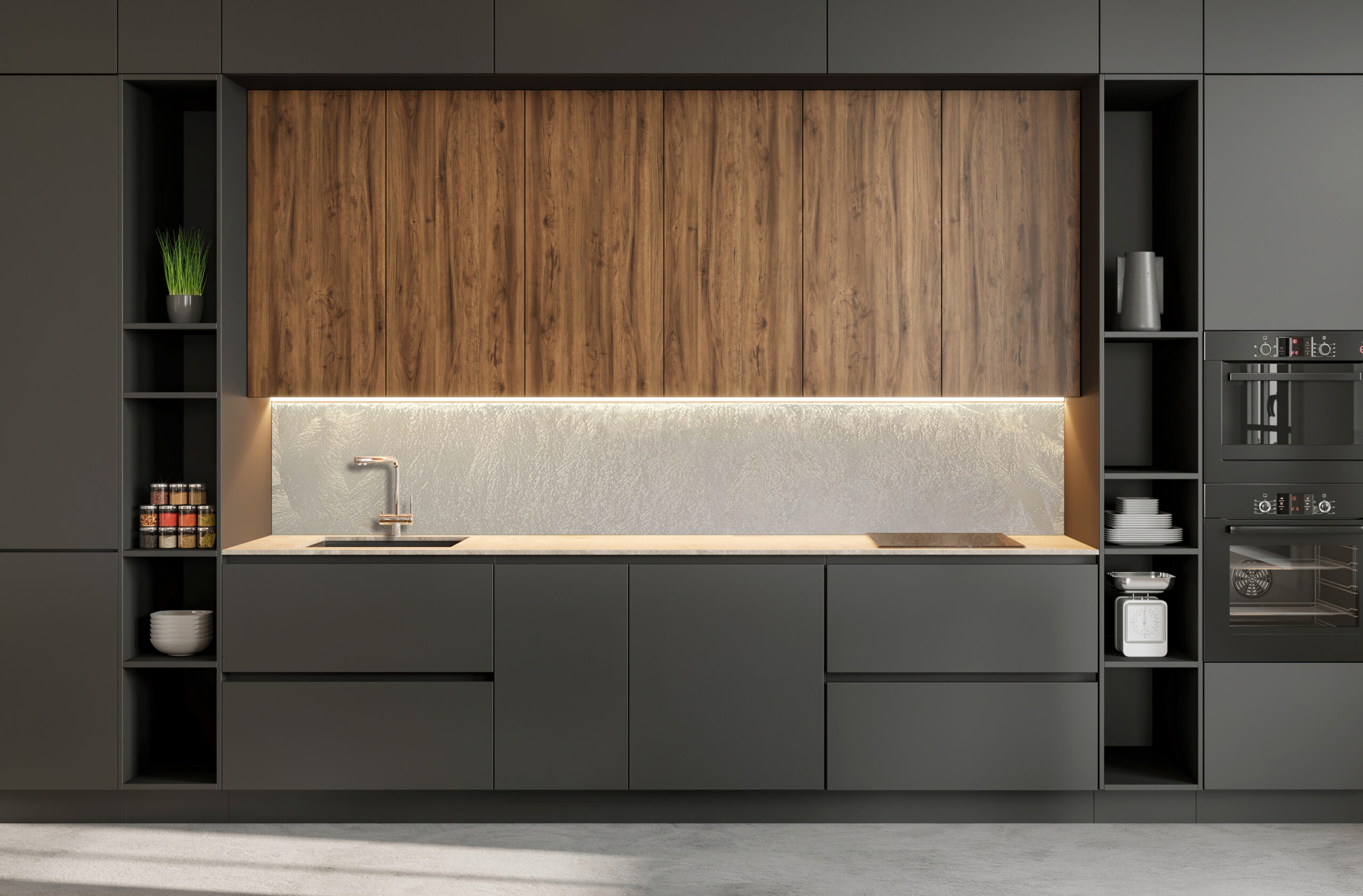 Casali glass backsplash Frost transparent
